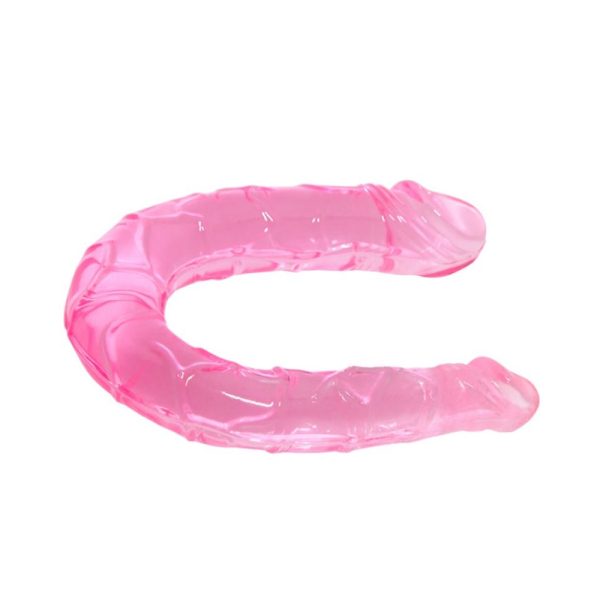 Dildo doble color rosa translucido Double Dong - Baile - Imagen 2