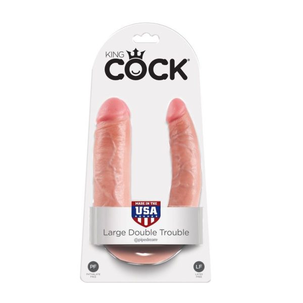 Dildo doble textura realista 17.8 cm | King Cock - Imagen 3