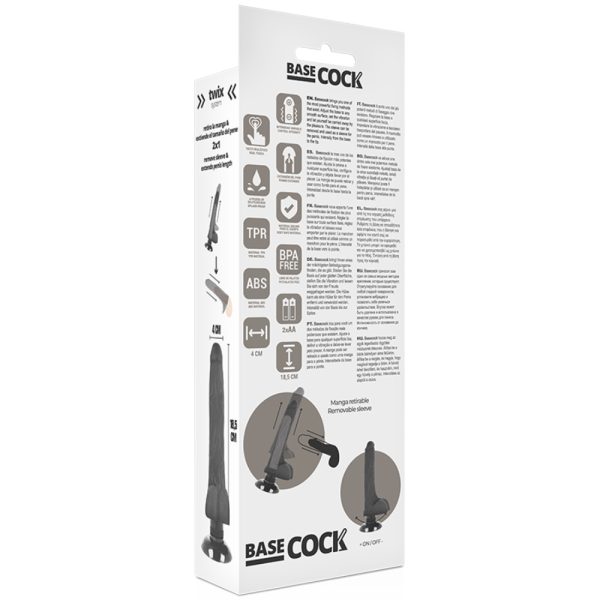 Dildo vibrador realista 18.5 cm - Base Cock - Imagen 3