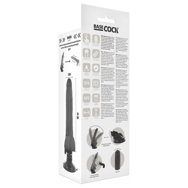 Dildo vibrador con control remoto alámbrico 20 cm - Base Cock - Imagen 5