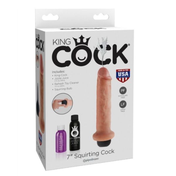 Dildo Súper Realista Squirting 17.8 cm x 5 cm | King Cock - Imagen 3